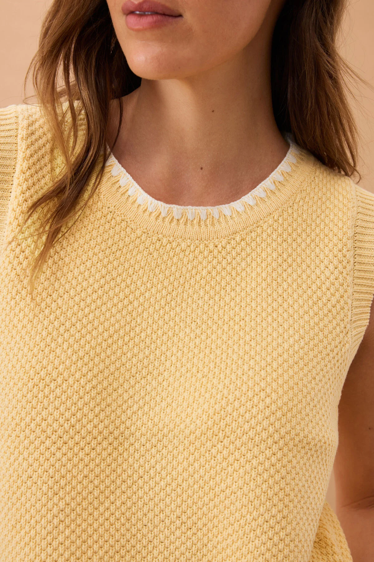 April Knit Tank - Sunny Yellow - Image 2