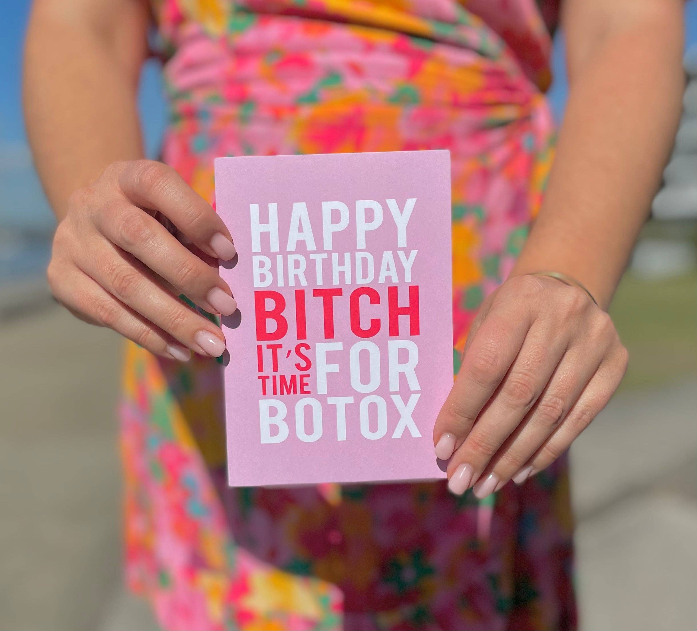 Botox - Pink & Red Birthday Greeting Card - Image 2
