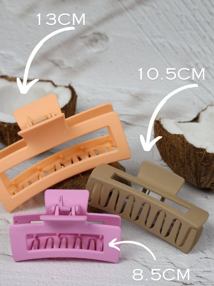 Claw Clip - Medium Elongated Rectangle - Latte - Image 3