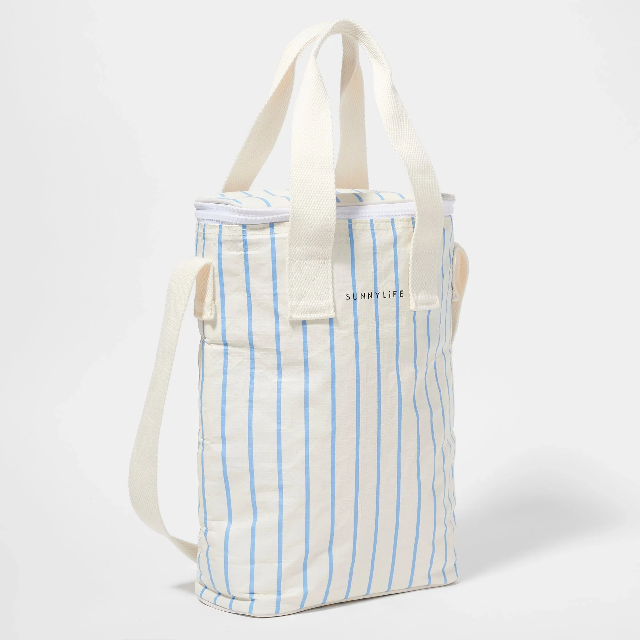 Drinks Cooler Bag Le Weekend Mid Blue- Cream - Image 3