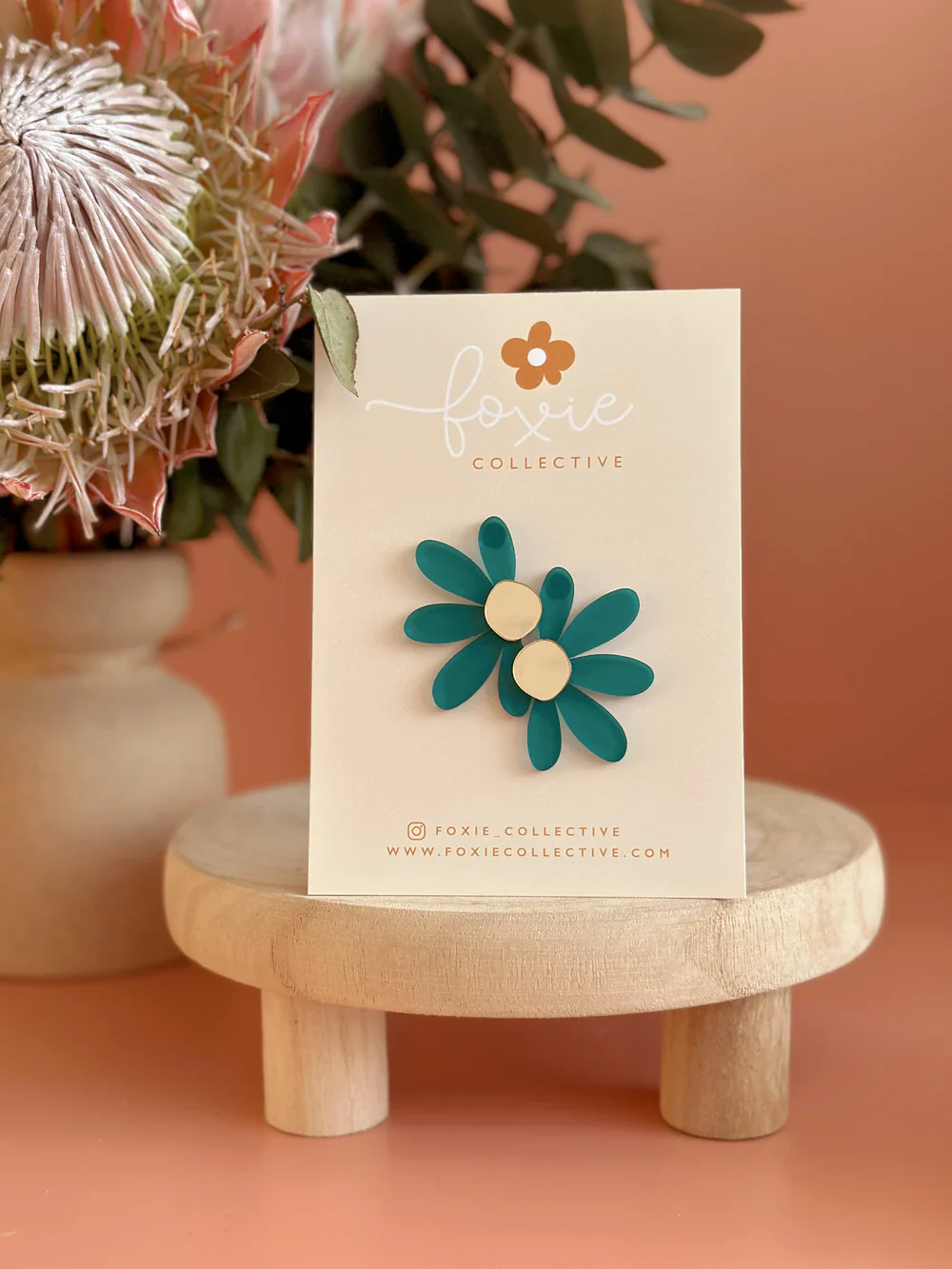 Large Flower Stud Earrings - Image 10