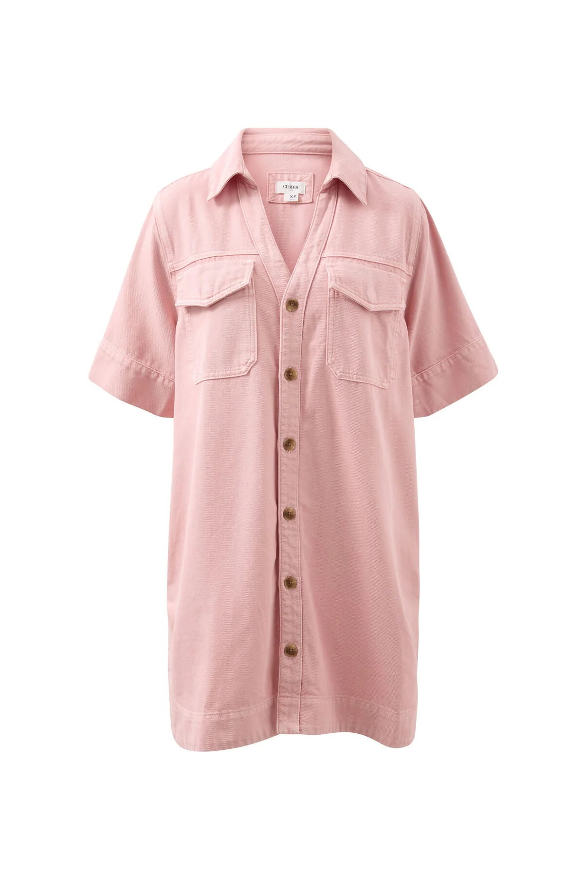 Sammy Relaxed Shirt Dress - Washed Pink - Image 2